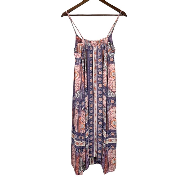 Lucky Brand Boho Shift Midi Dress Tapestry Print Size Small - Picture 5 of 7